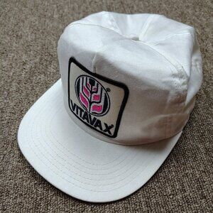 Vintage VITAVAX Hat Snapback Adjustable White Logo Embroidered Twill